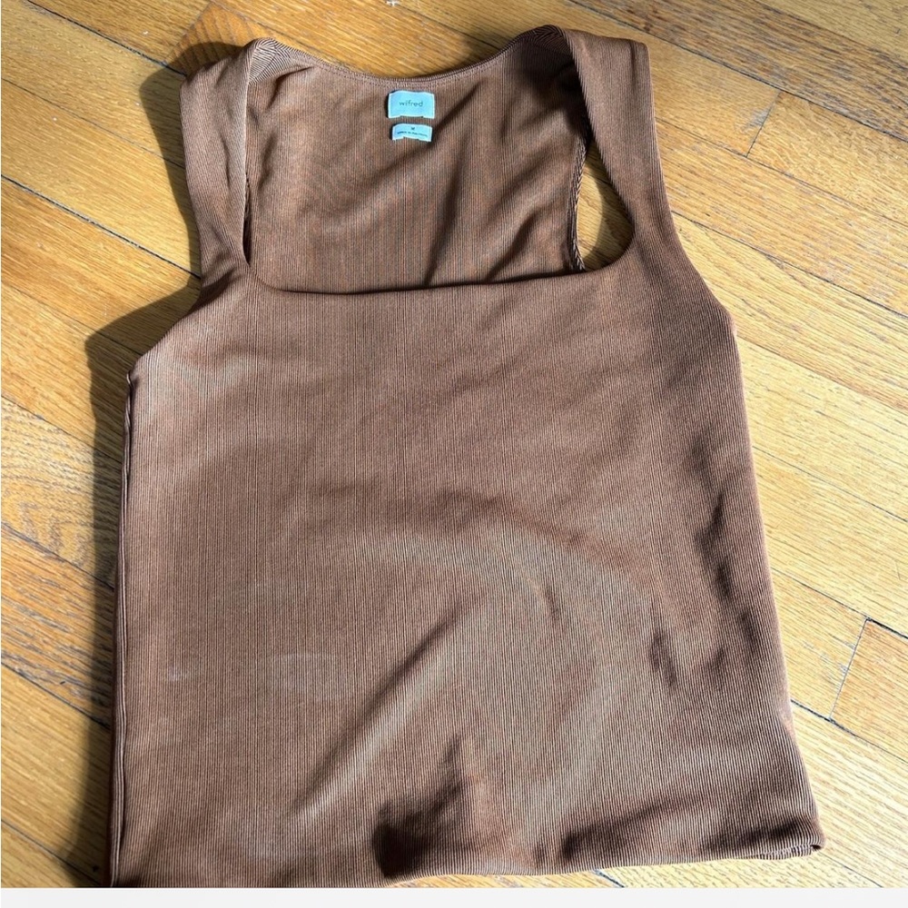 Aritzia Wilfred Fitted Brown Tank Top